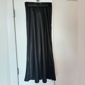 H&M Satin Slip Maxi Skirt in black size M
